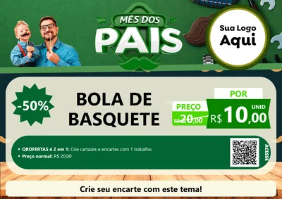 Modelo de Cartaz para Cartaz A4 Horizontal com o tema Mês dos Pais para Artigos Esportivos