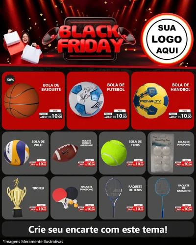 Modelo de Rede Social para Feed Instagram com o tema Black Friday para Artigos Esportivos