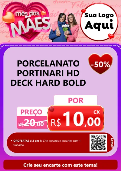 Modelo de Cartaz para Cartaz A4 Vertical com o tema Mês Das Mães para Pisos e revestimentos