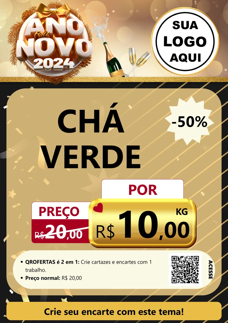 Modelo de Cartaz para Cartaz A4 Vertical com o tema Feliz Ano Novo 2027 para Produtos Naturais