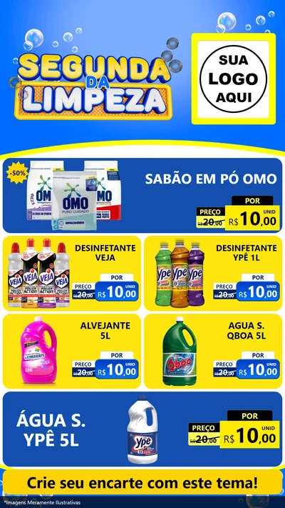 Modelo de TV para TV Vertical com o tema Segunda da Limpeza para Produtos de Limpeza