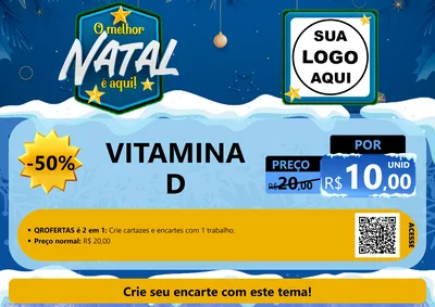 Modelo de Cartaz para Cartaz A4 Horizontal com o tema O Melhor Natal É Aqui! para Farmácia