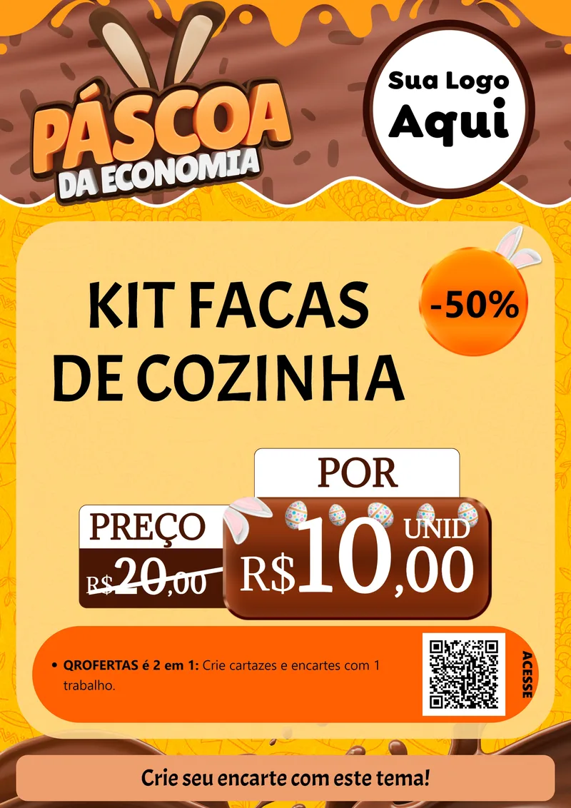 Modelo de Cartaz para Cartaz A4 Vertical com o tema Páscoa da Economia para Utilidades Domésticas