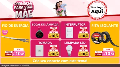 Modelo de TV para TV Horizontal com o tema Promoção Para Você Mãe para Materiais Elétricos