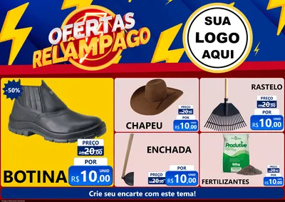 Modelo de Encarte para Encarte A4 Horizontal com o tema Ofertas Relâmpago para Agropecuária