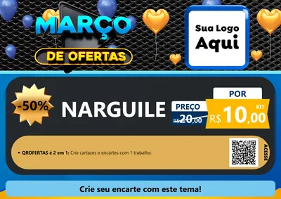 Modelo de Cartaz para Cartaz A4 Horizontal com o tema Março de Ofertas para Tabacaria