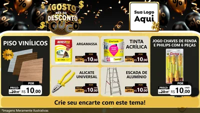 Modelo de TV para TV Horizontal com o tema Agosto Mês do Desconto Louco para Material para Construção