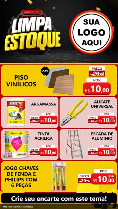 Modelo de TV para TV Vertical com o tema Operação Limpa Estoque para Material para Construção