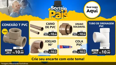 Modelo de TV para TV Horizontal com o tema Sorteio Dia Dos Pais para Tubos e conexões