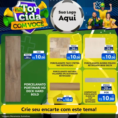 Modelo de Rede Social para Feed Facebook com o tema Na Torcida Com Você - Copa para Pisos e revestimentos