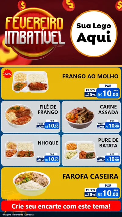 Modelo de TV para TV Vertical com o tema Fevereiro Imbatível para Restaurante