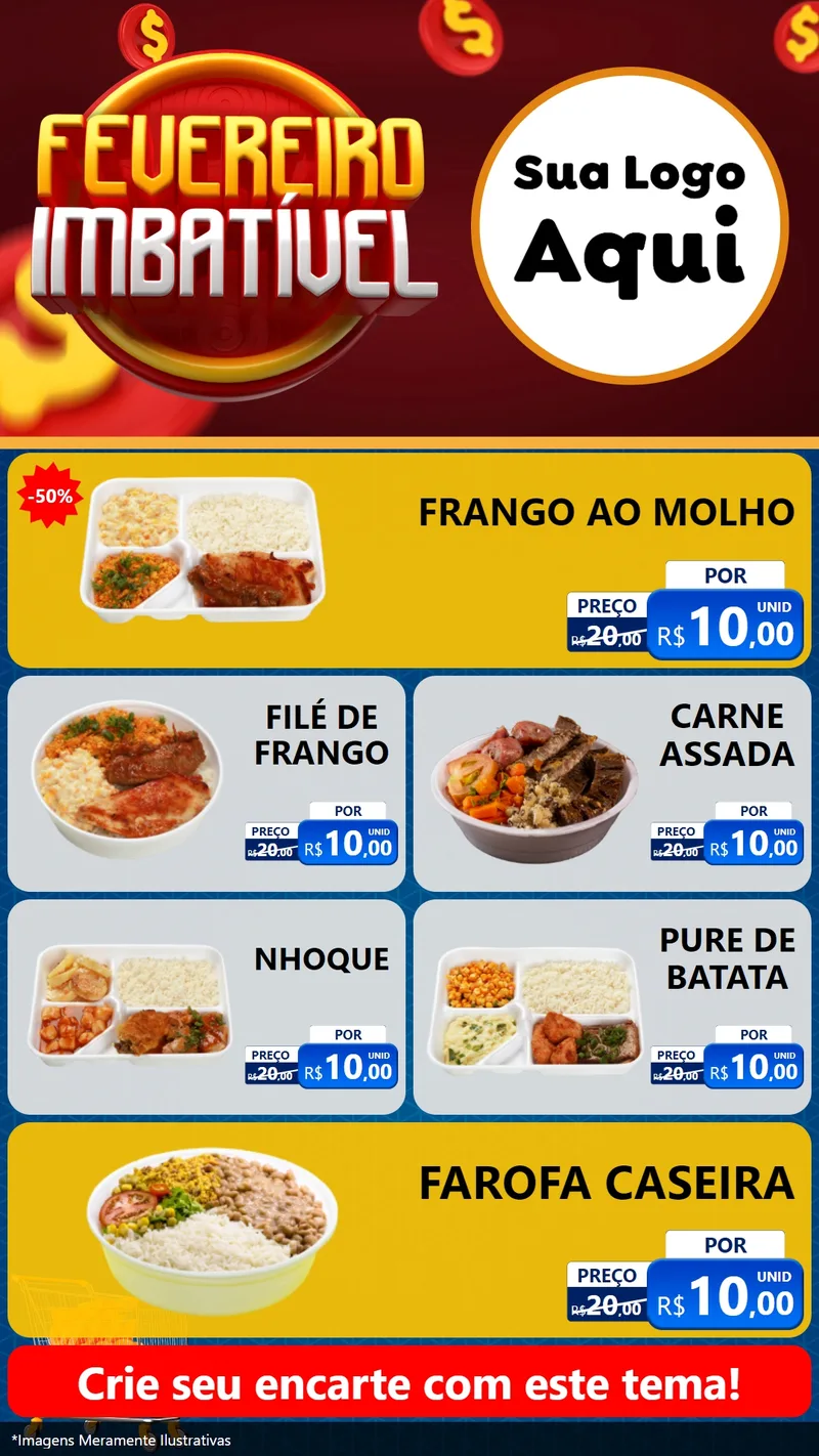 Modelo de TV para TV Vertical com o tema Fevereiro Imbatível para Restaurante