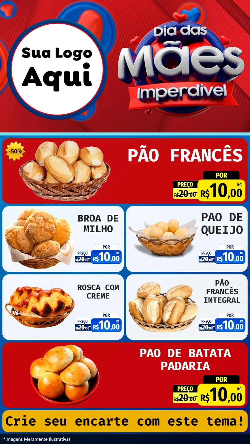 Modelo de TV para TV Vertical com o tema Dia Das Mães Imperdível para Padaria