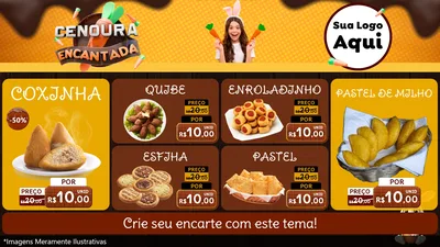 Modelo de TV para TV Horizontal com o tema Cenoura Encantada - Páscoa para Salgadaria