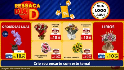 Modelo de TV para TV Horizontal com o tema Ressaca Dia D para Floricultura e jardim