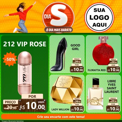 Modelo de Rede Social para Feed Facebook com o tema Dia S - O Dia Mais Barato para Perfumes