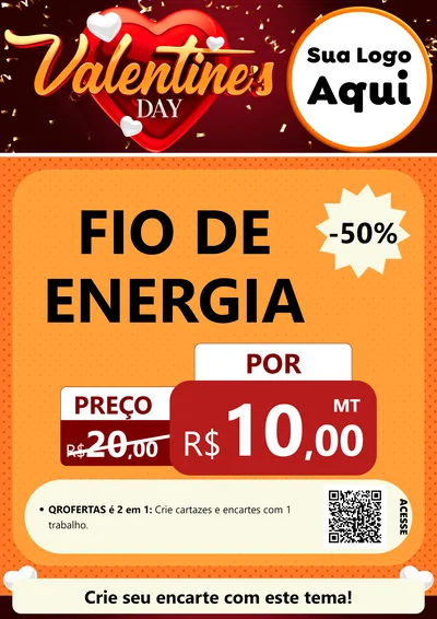 Modelo de Cartaz para Cartaz A4 Vertical com o tema Valentine's Day para Materiais Elétricos