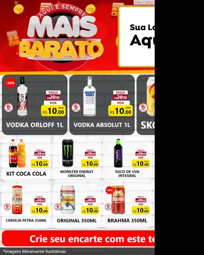 Modelo de Rede Social para Feed Instagram com o tema Mais Barato para Distribuidora de bebidas