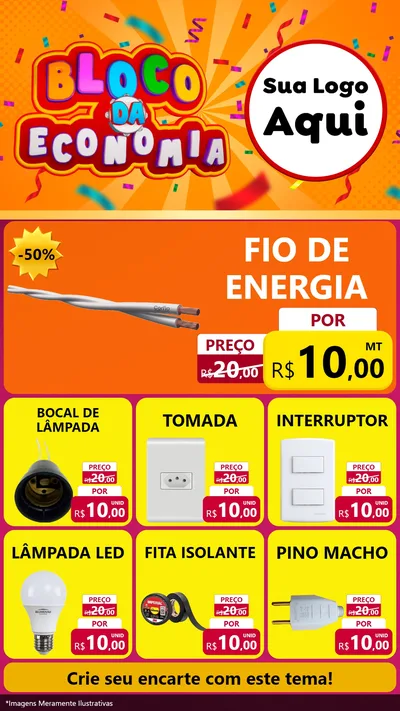 Modelo de Rede Social para Stories com o tema Bloco da Economia para Materiais Elétricos