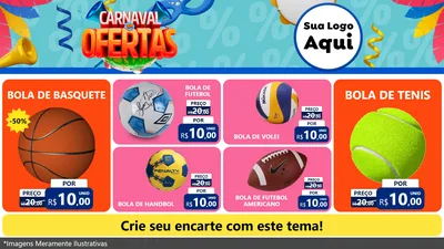 Modelo de TV para TV Horizontal com o tema Carnaval de Ofertas para Artigos Esportivos