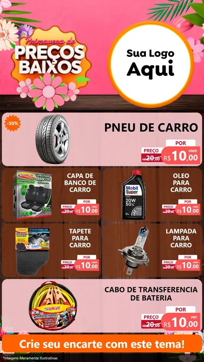 Modelo de TV para TV Vertical com o tema Primavera de Preços Baixos para Auto peças