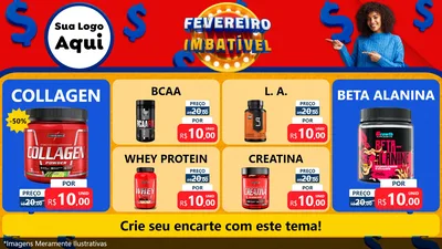 Modelo de TV para TV Horizontal com o tema Fevereiro Imbatível para Suplementos alimentares