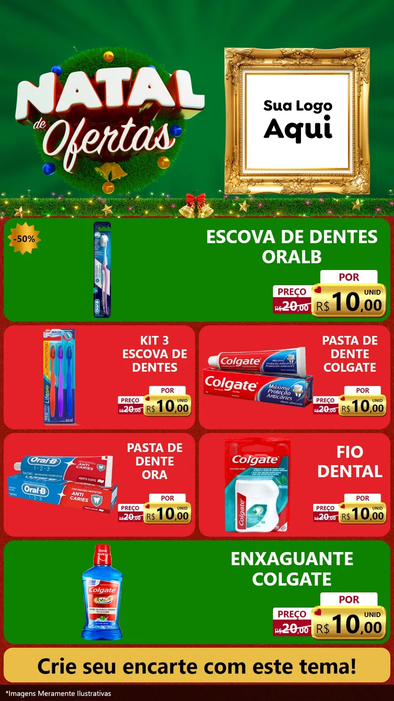Modelo de TV para TV Vertical com o tema Natal de Ofertas para Higiene Pessoal