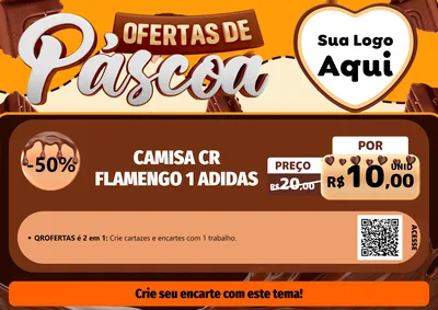 Modelo de Cartaz para Cartaz A4 Horizontal com o tema Ofertas de Páscoa para Roupas e acessórios