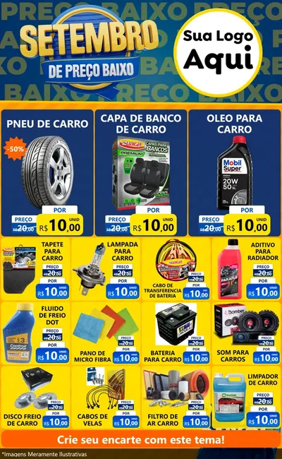 Modelo de Encarte para Encarte Grande com o tema Setembro De Preço Baixo para Auto peças