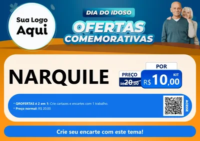 Modelo de Cartaz para Cartaz A4 Horizontal com o tema Dia do Idoso