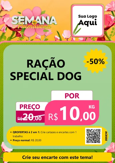 Modelo de Cartaz para Cartaz A4 Vertical com o tema Semana da Primavera para Pet Shop