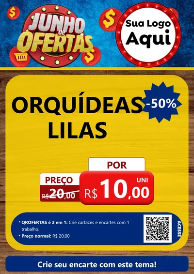 Modelo de Cartaz para Cartaz A4 Vertical com o tema Junho de Ofertas para Floricultura e jardim