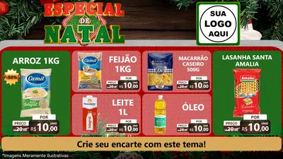 Modelo de TV para TV Horizontal com o tema Especial de Natal para Supermercado