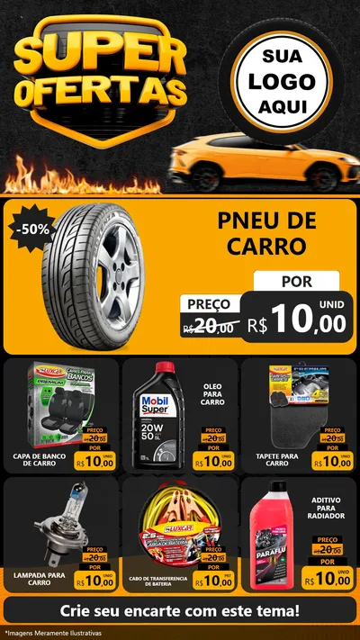 Modelo de Rede Social para Stories com o tema Super Ofertas - Autopeças para Auto peças
