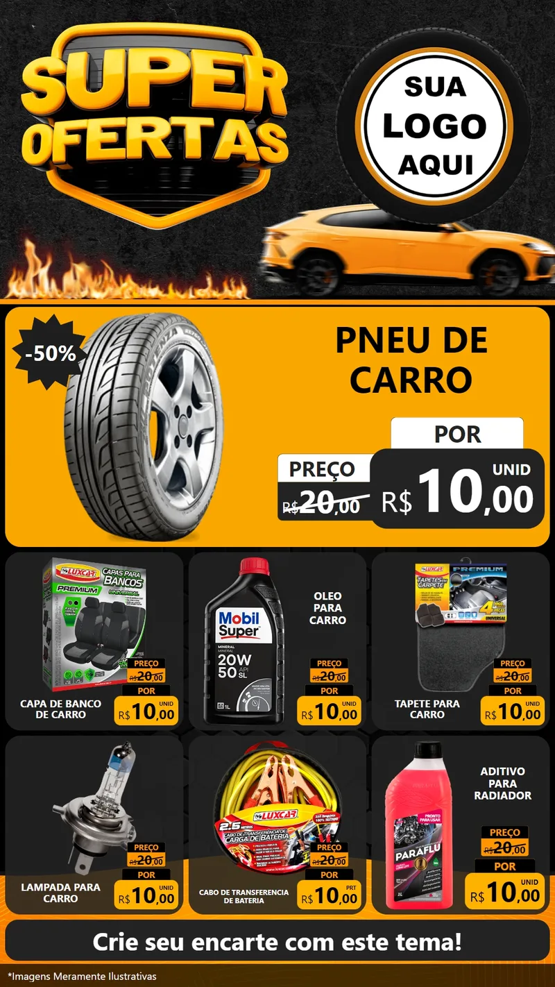 Modelo de Rede Social para Stories com o tema Super Ofertas - Autopeças para Auto peças