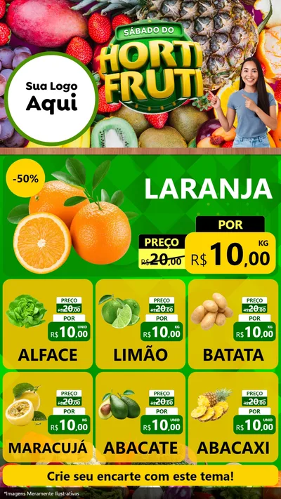 Modelo de Rede Social para Stories com o tema Sábado do Hortifrúti para Hortifrúti