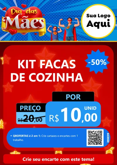 Modelo de Cartaz para Cartaz A4 Vertical com o tema Dia das Mães para Utilidades Domésticas