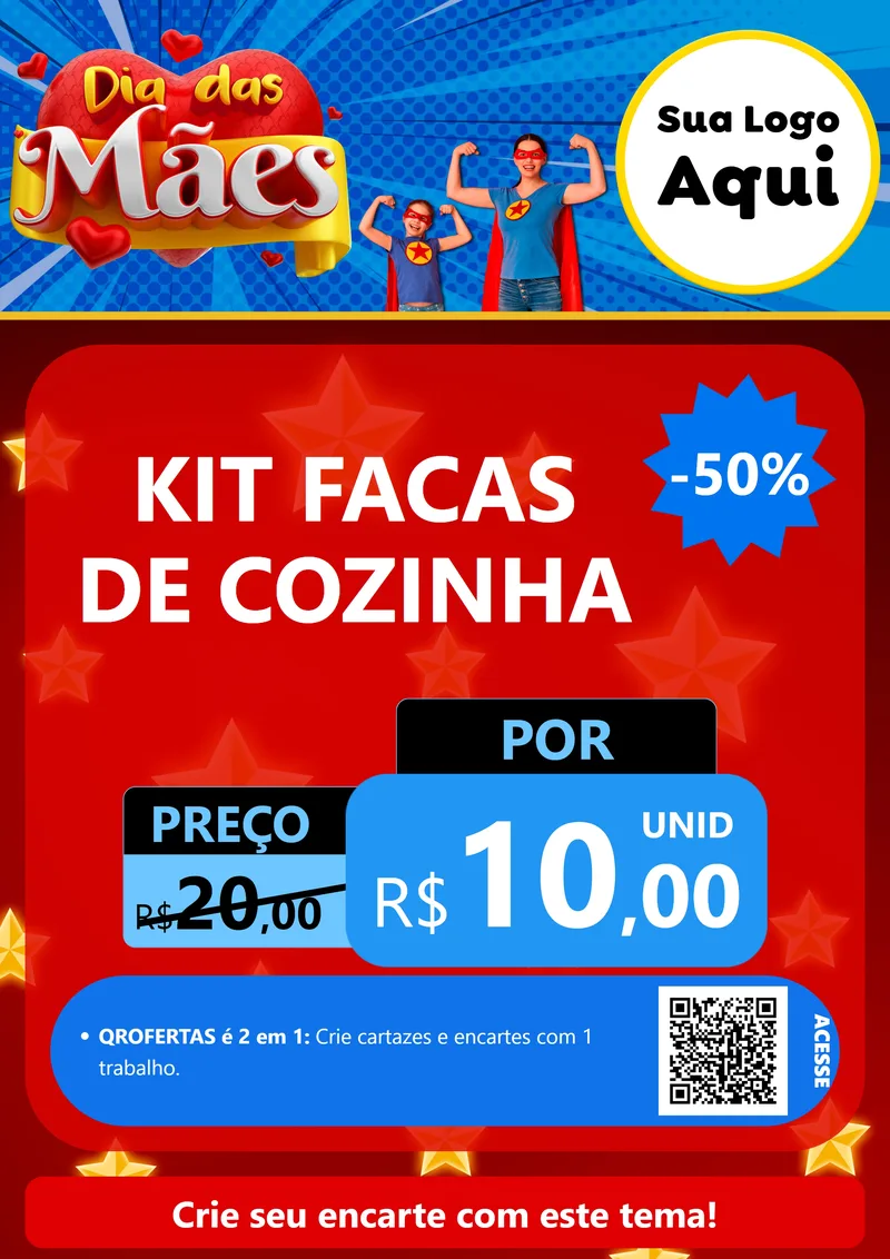 Modelo de Cartaz para Cartaz A4 Vertical com o tema Dia das Mães para Utilidades Domésticas