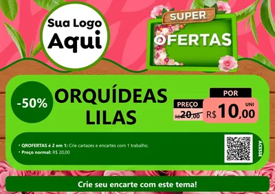 Modelo de Cartaz para Cartaz A4 Horizontal com o tema Super Ofertas- Jardinagem e Floricultura para Floricultura e jardim