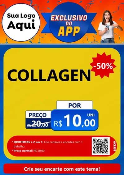 Modelo de Cartaz para Cartaz A4 Vertical com o tema Exclusivo do Aplicativo para Suplementos alimentares