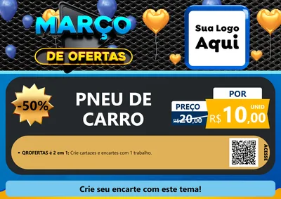Modelo de Cartaz para Cartaz A4 Horizontal com o tema Março de Ofertas para Auto peças
