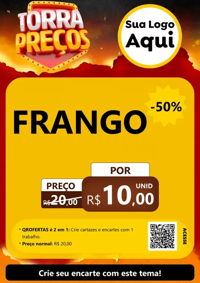 Modelo de Cartaz para Cartaz A4 Vertical com o tema Torra Preços para Assados