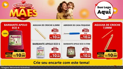 Modelo de TV para TV Horizontal com o tema Semana das Mães para Armarinho e Aviamentos