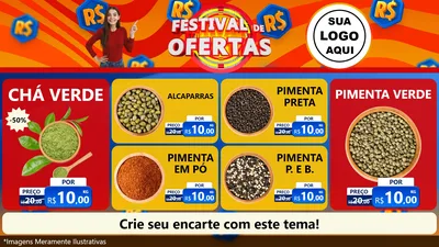 Modelo de TV para TV Horizontal com o tema Festival de Ofertas para Produtos Naturais