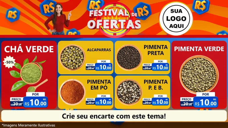 Modelo de TV para TV Horizontal com o tema Festival de Ofertas para Produtos Naturais