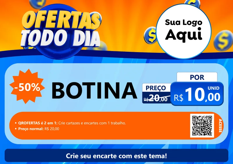 Modelo de Cartaz para Cartaz A4 Horizontal com o tema Ofertas Todo Dia para Agropecuária