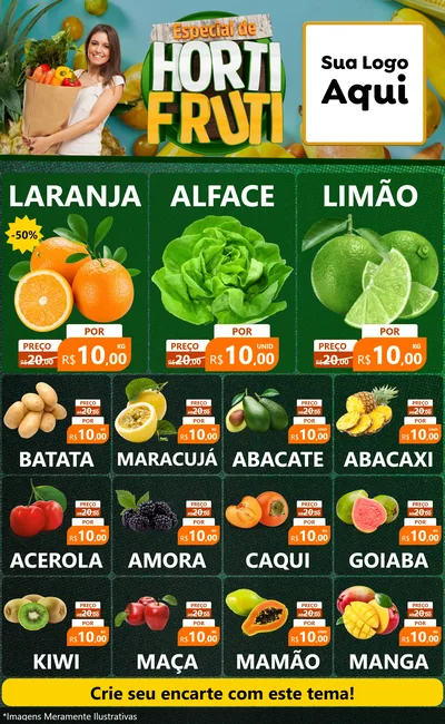 Modelo de Encarte para Encarte Grande com o tema Especial de Hortifrúti para Hortifrúti