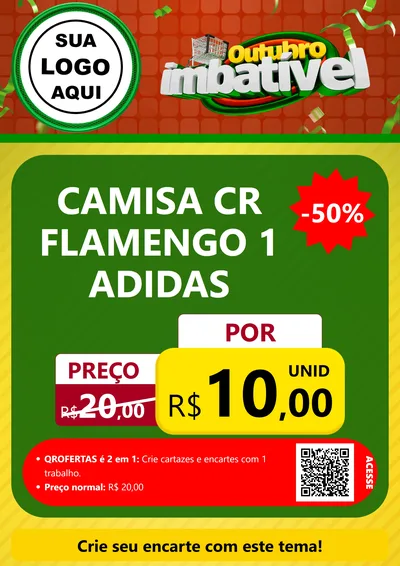 Modelo de Cartaz para Cartaz A4 Vertical com o tema Outubro Imbatível para Roupas e acessórios