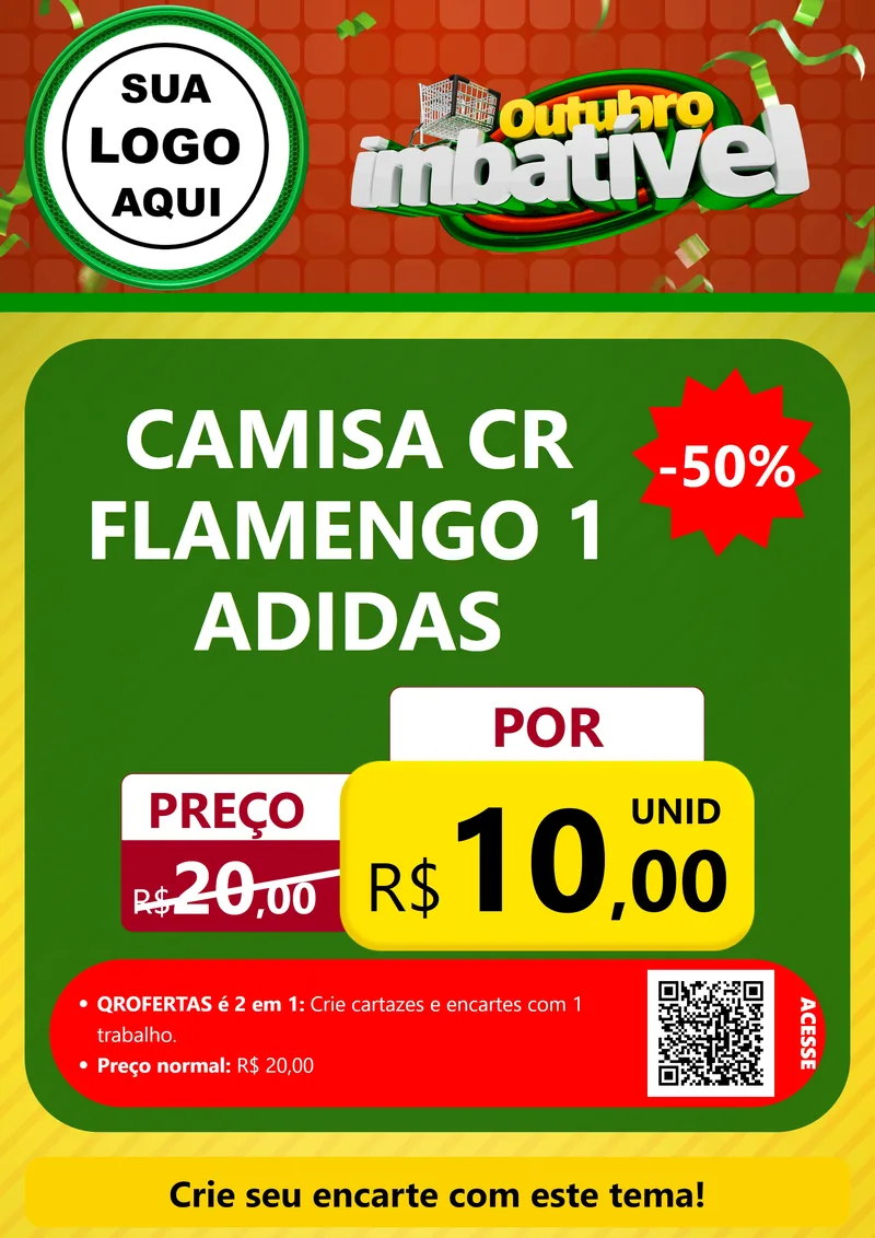 Modelo de Cartaz para Cartaz A4 Vertical com o tema Outubro Imbatível para Roupas e acessórios