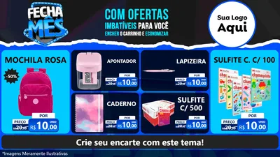Modelo de TV para TV Horizontal com o tema Fecha Mês para Papelaria